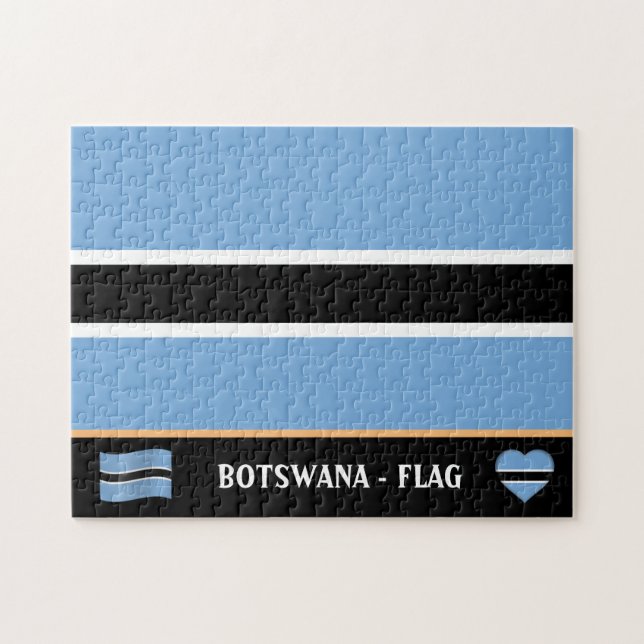 Puzzle Bandera de Botsuana y país de Botsuana / Botswana (Horizontal)