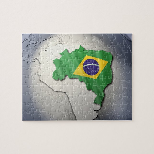 Puzzle Bandera de Brasil (Horizontal)