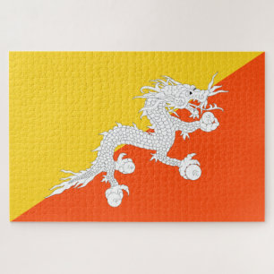 Puzzle Bandera de Bután (Bután) (dragón trueno)