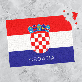 Puzzle Bandera de Croacia con texto Personalizado