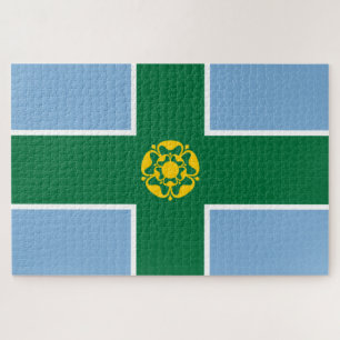 Puzzle Bandera de Derbyshire (condado de Inglaterra, Rein
