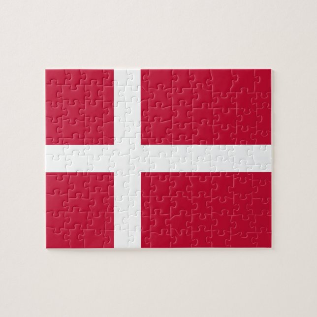 Puzzle Bandera de Dinamarca (Horizontal)