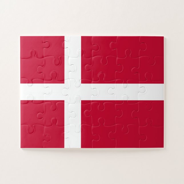 Puzzle Bandera de Dinamarca (Horizontal)