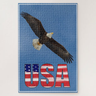 Puzzle Bandera De Estados Unidos Y Águila Calva
