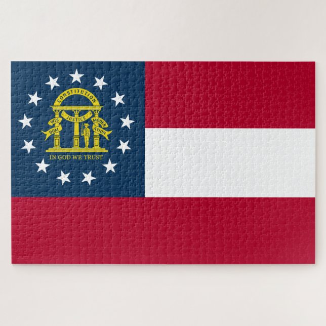 Puzzle Bandera de Georgia (Estado de los Estados Unidos) (Horizontal)