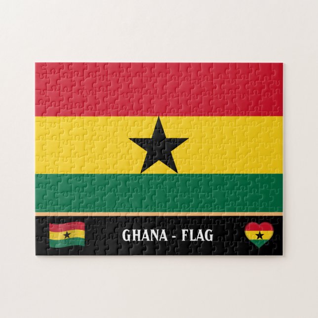 Puzzle Bandera de Ghana y país ghanés / Ghana (Horizontal)
