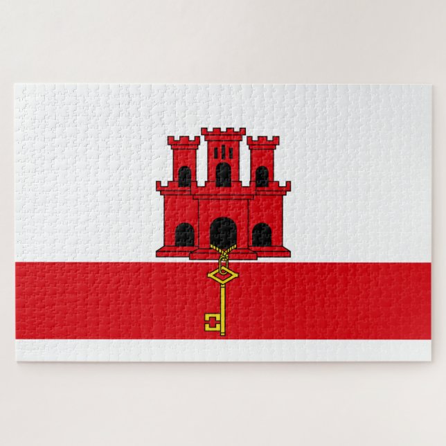 Puzzle Bandera de Gibraltar (Horizontal)