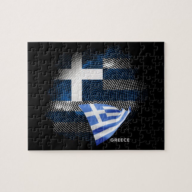 Puzzle bandera de Grecia (Horizontal)