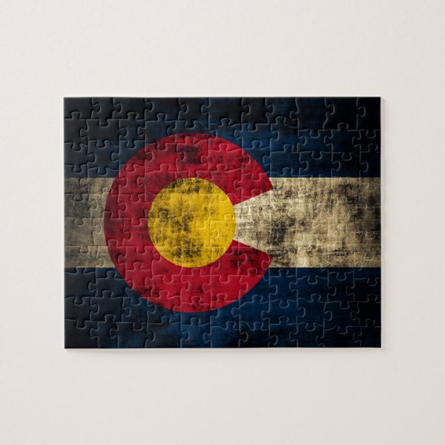 Puzzle Bandera de Grunge Colorado (Horizontal)