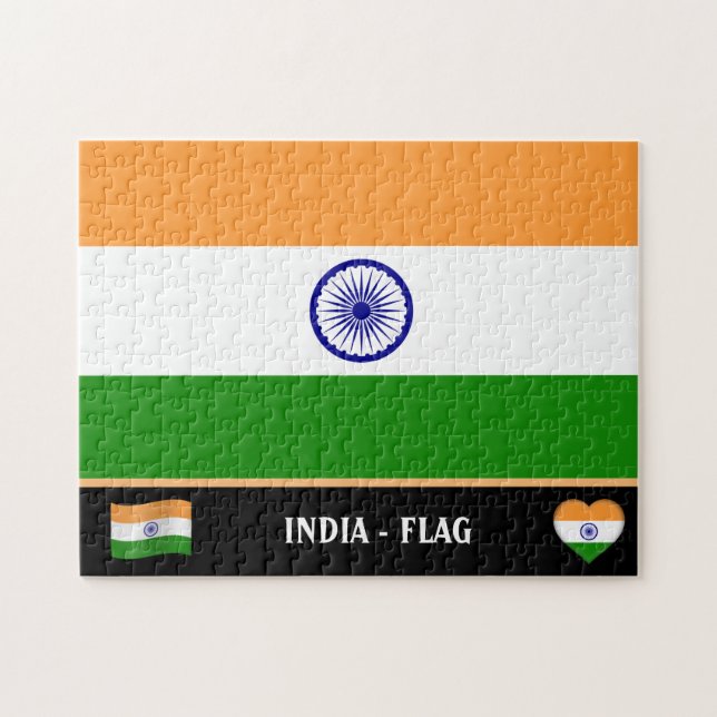Puzzle Bandera de India y país indio / India (Horizontal)