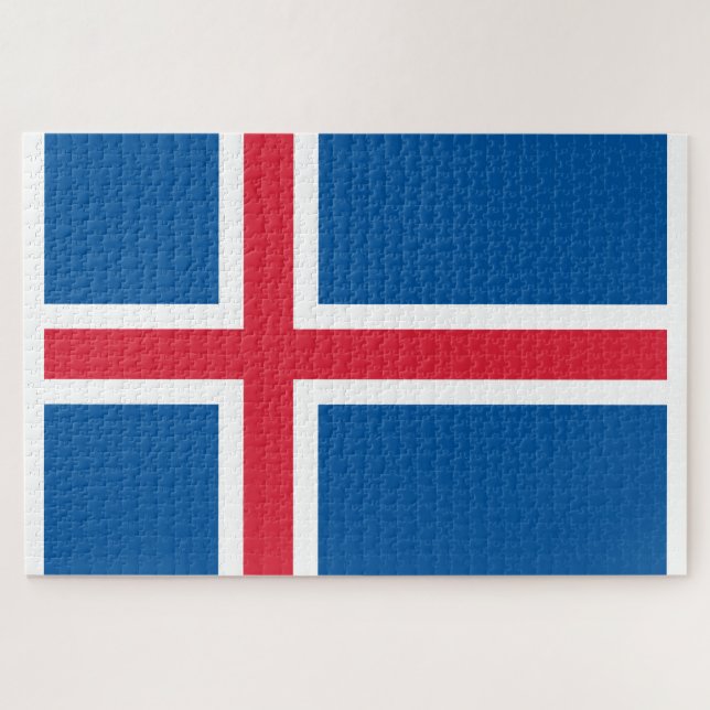 Puzzle Bandera de Islandia (Horizontal)