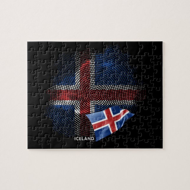 Puzzle bandera de Islandia (Horizontal)