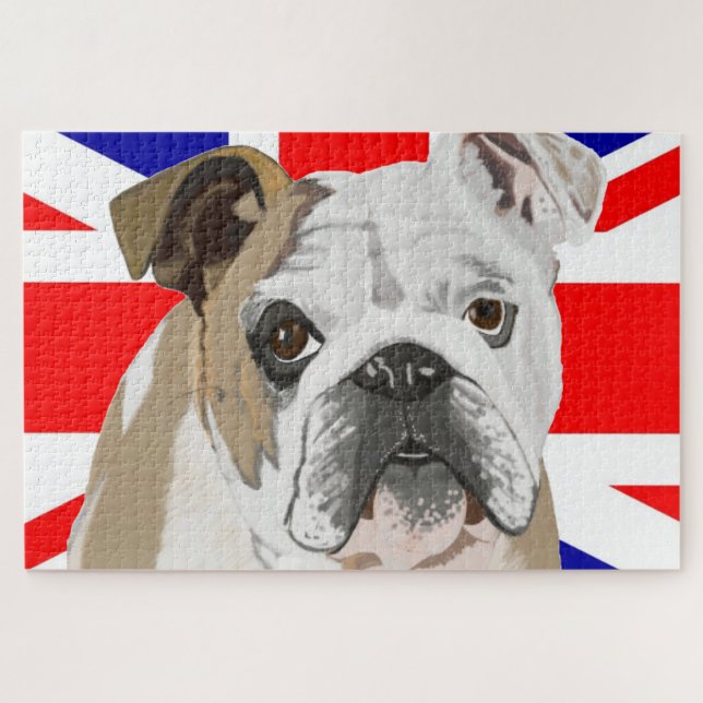 Puzzle Bandera de Jack y Bulldog Británico 1.014 Pieza (Horizontal)