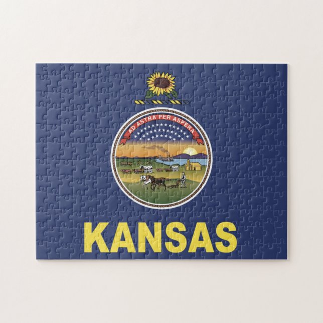 Puzzle Bandera de Kansas, Estados Unidos (Horizontal)