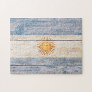 Puzzle Bandera de la Argentina en la madera