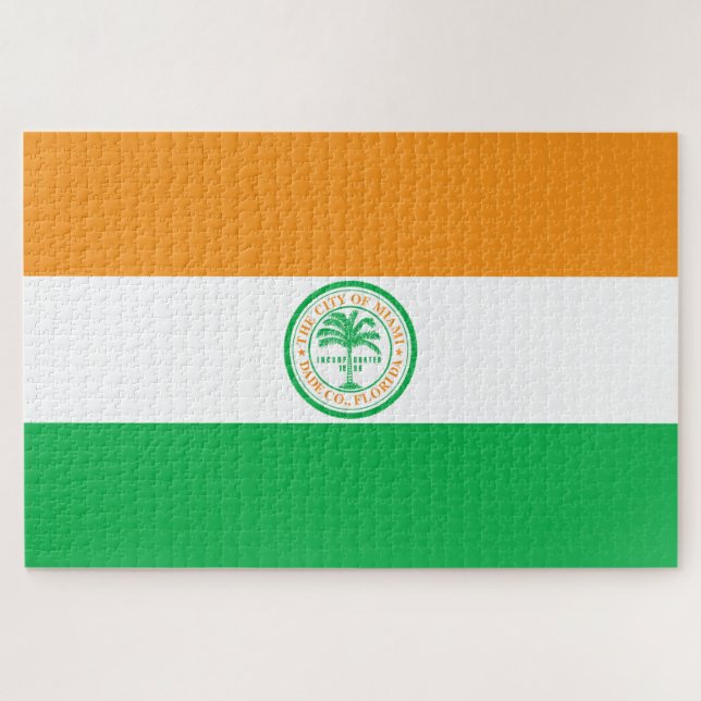 Puzzle Bandera de la Ciudad de Miami (Florida) (Horizontal)