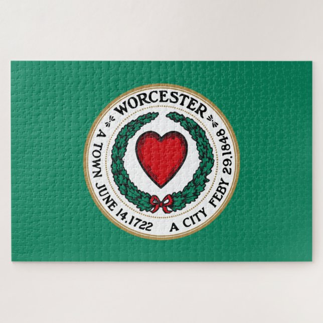 Puzzle Bandera de la ciudad de Worcester (Massachusetts) (Horizontal)
