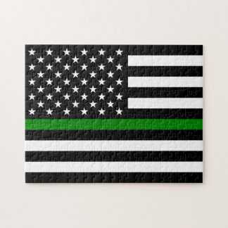 Puzzle Bandera de la delgada línea verde: Veteranos milit