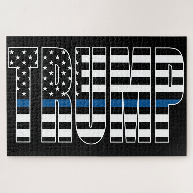 Puzzle Bandera de la línea azul de Trump (Horizontal)