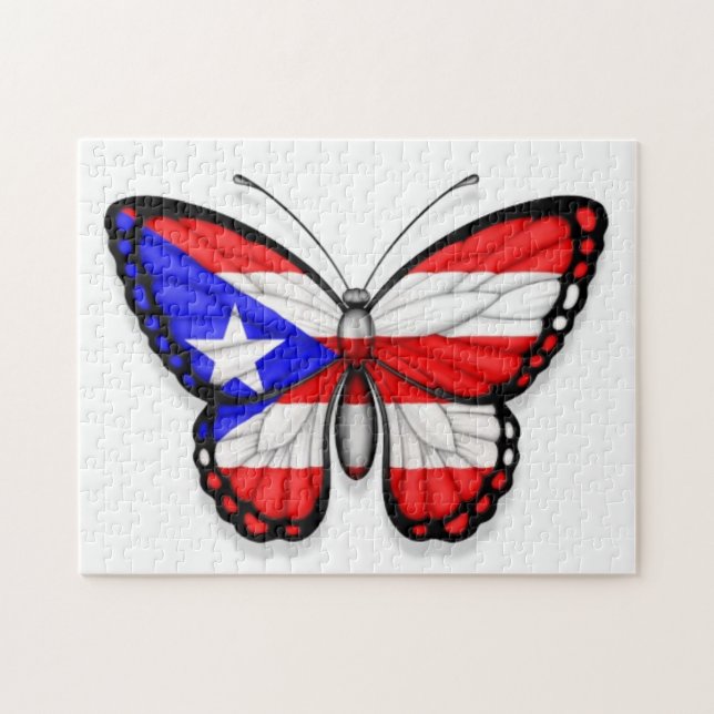 Puzzle Bandera de la mariposa de Puerto Rico (Horizontal)