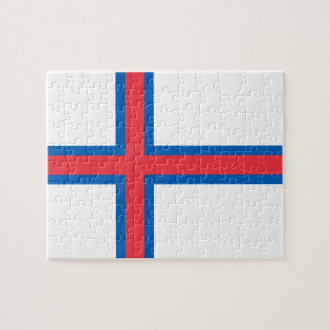 Puzzle Bandera de las Islas Feroe (Horizontal)