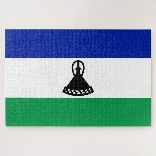 Puzzle Bandera de Lesoto (Horizontal)
