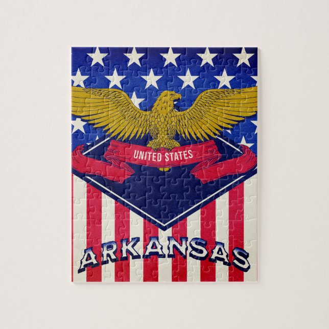Puzzle Bandera de los Estados Unidos de Arkansas (Vertical)