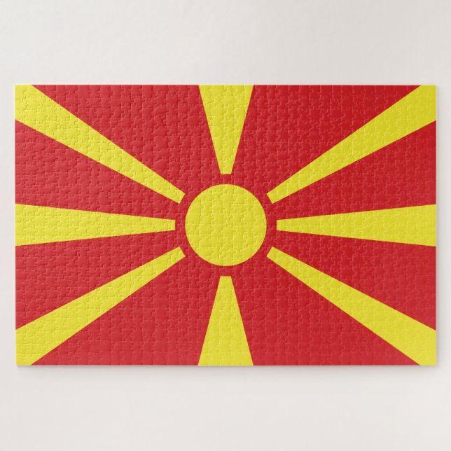 Puzzle Bandera de Macedonia del Norte (Horizontal)