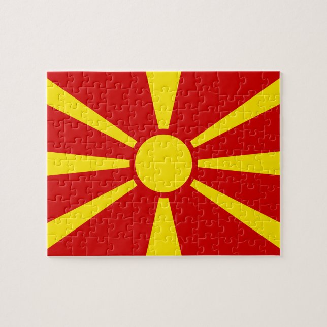 Puzzle Bandera de Macedonia del Norte (Horizontal)