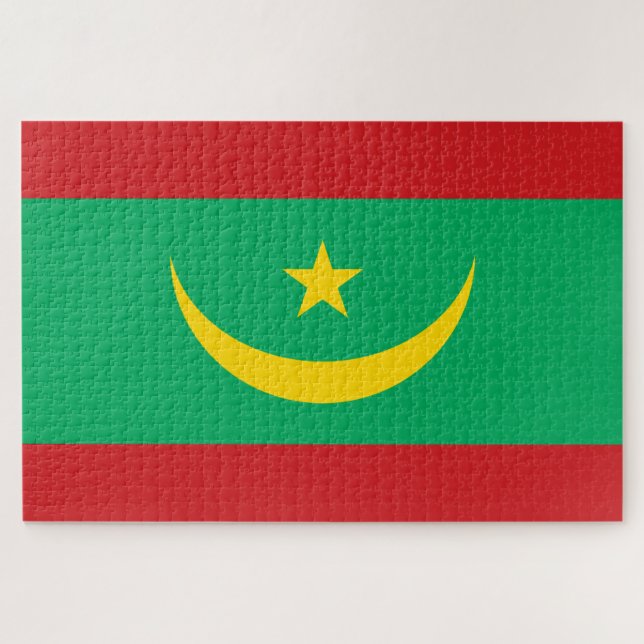 Puzzle Bandera de Mauritania (Horizontal)