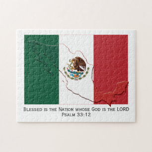 Puzzle BANDERA DE MÉXICO Nación bendecida México