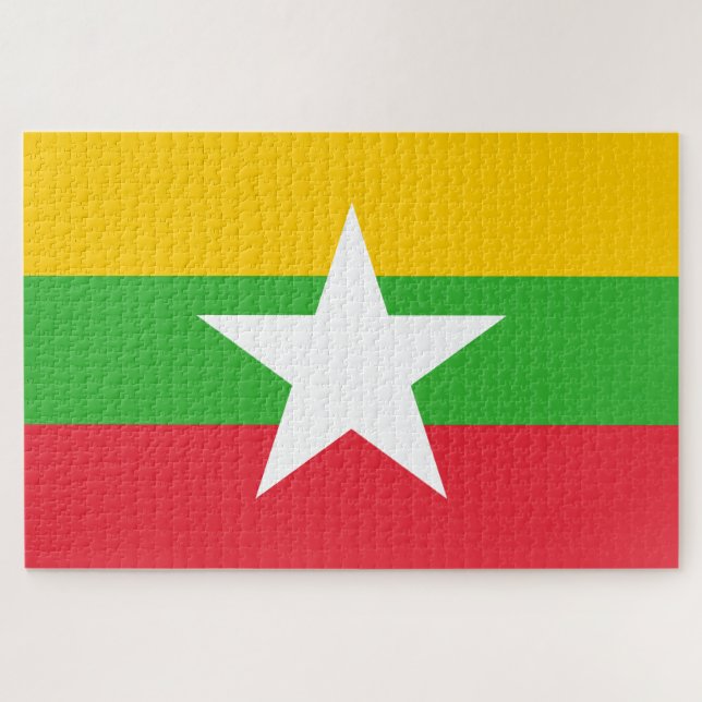 Puzzle Bandera de Myanmar (Birmania) (Horizontal)