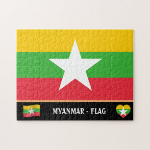 Puzzle Bandera de Myanmar y país de Myanmar