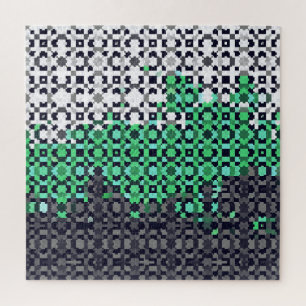 Puzzle Bandera de orgullo Neutrois abstracta pixelada tri