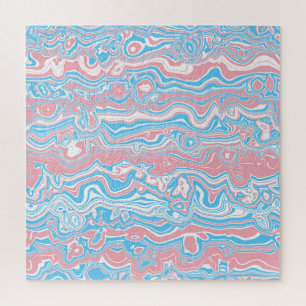 Puzzle Bandera de Orgullo Trans Trippy Boho Groovy Rayas