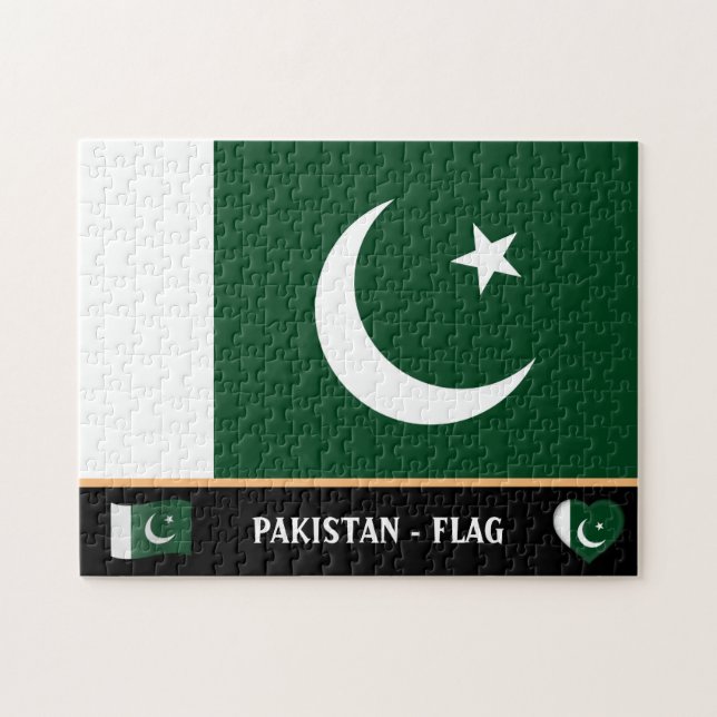 Puzzle Bandera de Pakistán y país paquistaní / Pakistán (Horizontal)