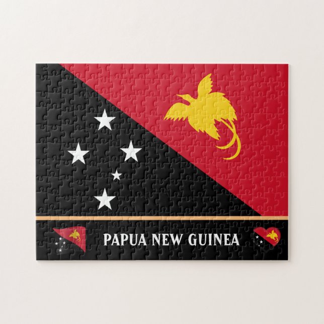 Puzzle Bandera de Papúa y Papua Nueva Guinea (Horizontal)
