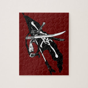 Puzzle Bandera de piratas antigua, Jolly Roger calavera y