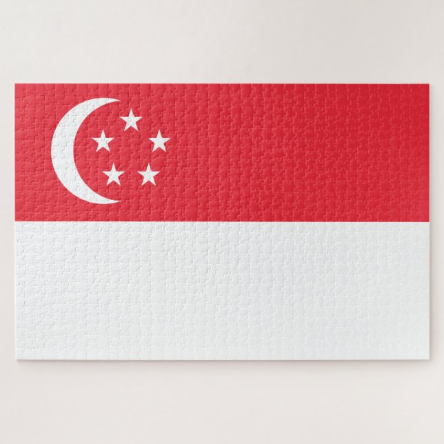 Puzzle Bandera de Singapur (Horizontal)