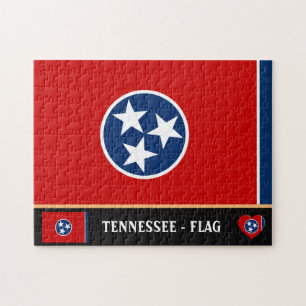 Puzzle Bandera de Tennessee y Estado de Tennessee EE.UU./