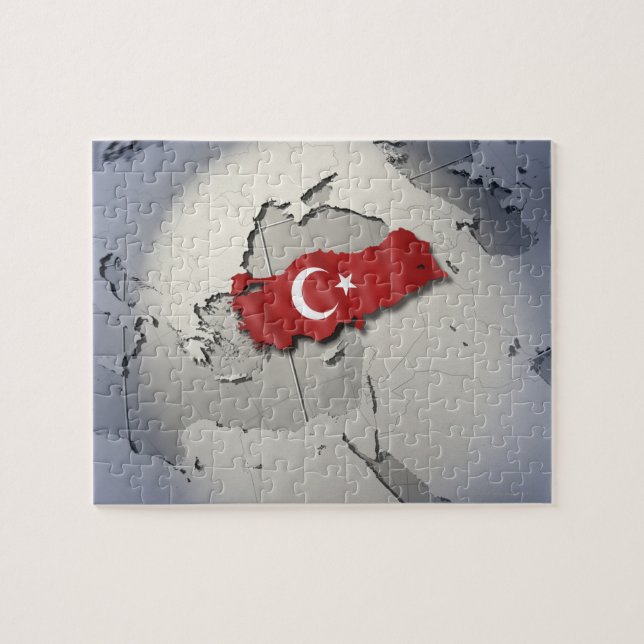 Puzzle Bandera de Turquía (Horizontal)