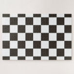 Puzzle Bandera de verificación (negro y blanco) (patrón d<br><div class="desc">Este diseño presenta una bandera de verificación en blanco y negro que se utiliza normalmente en las carreras de motores para indicar el acabado. La bandera se asocia a menudo con el ganador de una carrera, ya que son los primeros en conducir más allá de la bandera a cuadros. El...</div>