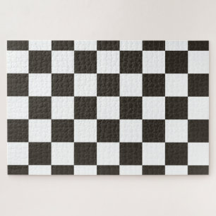 Puzzle Bandera de verificación (negro y blanco) (patrón d