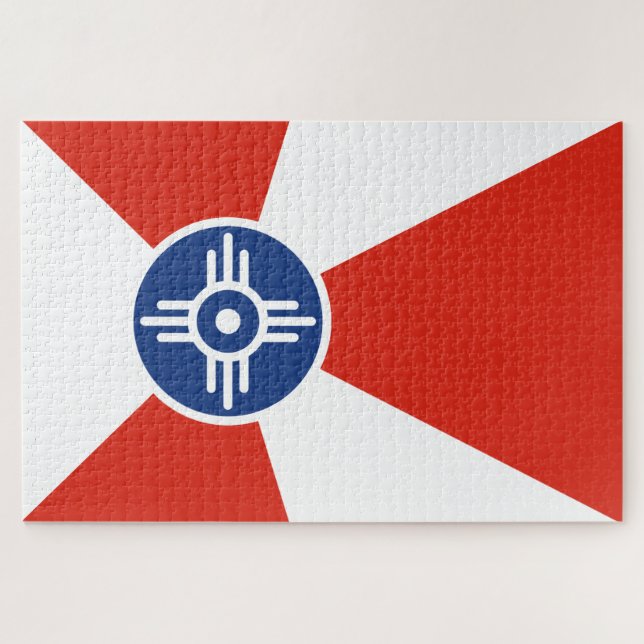 Puzzle Bandera de Wichita (Kansas, Estados Unidos) (Horizontal)