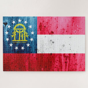 Puzzle Bandera del Estado de Grunge de Georgia