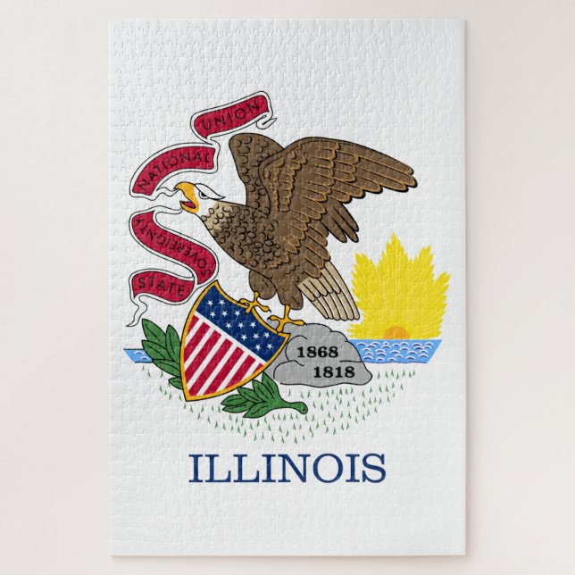 Puzzle Bandera del estado de Illinois (Vertical)