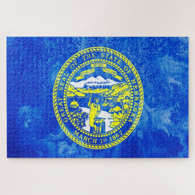 Puzzle Bandera del Estado de Nebraska (Horizontal)
