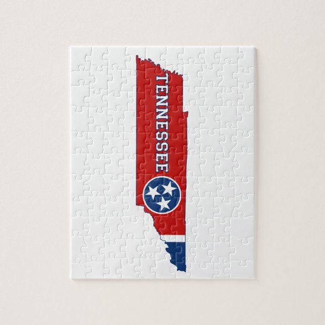 Puzzle Bandera del Estado de Tennessee y Mapa (Vertical)