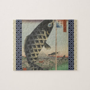 Puzzle Bandera del Festival de Peces Koi Japoneses Hirosh