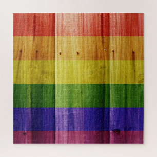 Puzzle Bandera del orgullo arcoiris de madera